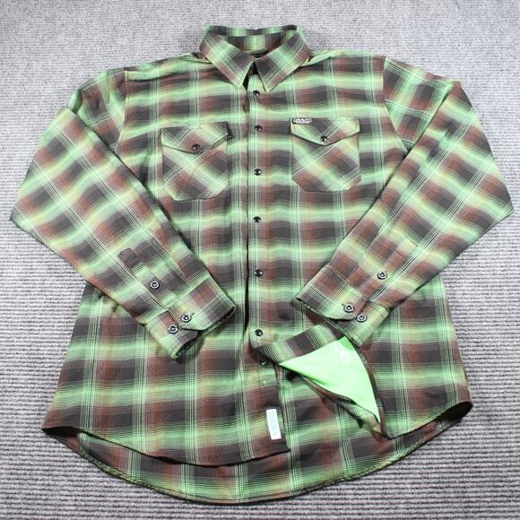 Dixxon Flannel Co Gravity Collection Shirt Men’s XL Green Plaid Pearl Snap - Picture 1 of 8